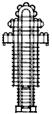 Т.н. 3-я церковь в Клюни (Франция). 11—12 вв. План.