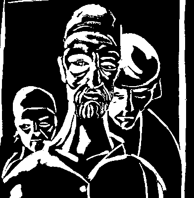 Хушенг Пезешк-Ния. «Семья». Гравюра на дереве. 20 в.