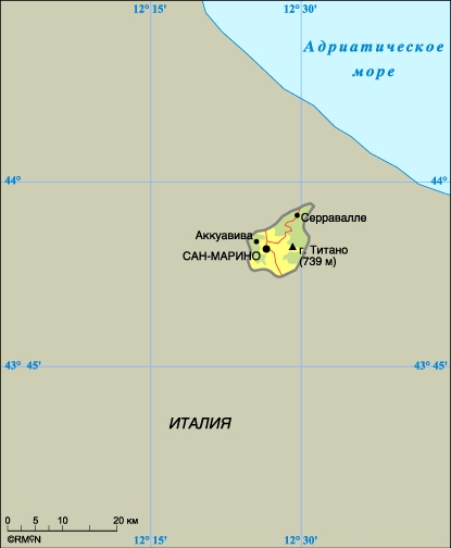 Карта Сан-Марино