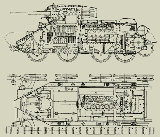 Рисунок - разрезы танка БТ-5