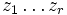 z_1 \dots z_r