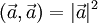 (\vec{a},\vec{a})=|\vec{a}|^2\,
