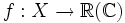 f:X\to \mathbb{R}(\mathbb{C})