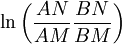\ln\left(\frac{AN}{AM}\frac{BN}{BM}\right)