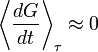 \left\langle \frac{dG}{dt} \right\rangle_{\tau} \approx 0