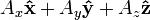 A_x\mathbf{\hat x} + A_y\mathbf{\hat y} + A_z\mathbf{\hat z}