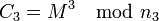C_3=M^3 \mod n_3 \,