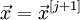 \vec{x}=\vec{x}^{[j+1]}\!