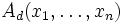 A_d(x_1, \ldots, x_n)