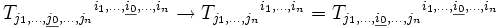 {T_{j_1, \dots, \underline{j_0}, \dots, j_n}}^{i_1, \dots, \underline{i_0}, \dots, i_n} \rightarrow {T_{j_1, \dots, j_n}}^{i_1, \dots, i_n} = {T_{j_1, \dots, \underline{i_0}, \dots, j_n}}^{i_1, \dots, \underline{i_0}, \dots, i_n}