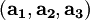  (\mathbf{a_{1}}, \mathbf{a_{2}}, \mathbf{a_{3}}) 