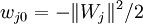 w_{j0} =-\|W_j\|^2/2 