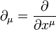 \partial_\mu = \frac{\partial}{\partial x^\mu}