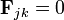 \mathbf{F}_{jk} = 0