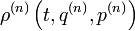 \rho^{(n)}\left(t,q^{(n)},p^{(n)}\right)