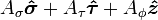 A_\sigma\boldsymbol{\hat \sigma} + A_\tau\boldsymbol{\hat \tau} + A_\phi\boldsymbol{\hat z}