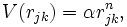 
V(r_{jk}) = \alpha r_{jk}^{n},
