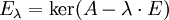 E_{\lambda}=\ker(A-\lambda \cdot E)