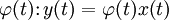 \varphi(t)\colon y(t)=\varphi(t)x(t)