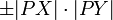 \pm|PX|\cdot|PY|
