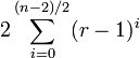 2\sum_{i=0}^{(n-2)/2}(r-1)^i