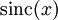 \mathrm{sinc}(x)\,