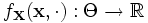 f_{\mathbf{X}}(\mathbf{x}, \cdot ): \Theta \to \mathbb{R}