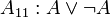 A_{11} : A\vee\neg A
