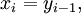 \,x_i = y_{i-1},