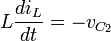 L \frac{di_{L}}{dt}=-v_{C_2}