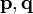 \mathbf{p},\mathbf{q}
