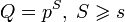 Q=p^S,\;S\geqslant s