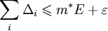 \sum_i\Delta_i\leqslant m^*E+\varepsilon