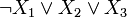\neg X_1\lor X_2\lor X_3