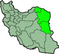 Map showing the pre-2004 Khorasan Province in Iran