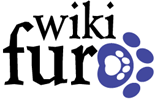 Логотип WikiFur'а представляет собой синий отпечаток лапы, часто встречающийся на сайтах сообщества