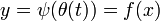 ~y=\psi(\theta(t))=f(x)