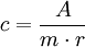 c = \frac {A}{m\cdot r} 