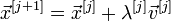 \vec{x}^{[j+1]}=\vec{x}^{[j]}+\lambda^{[j]} \vec{v}^{[j]}