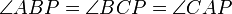 \angle ABP =\angle BCP = \angle CAP