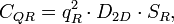 C_{QR} = q_R^2\cdot D_{2D}\cdot S_R, \