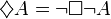 \diamondsuit A = \neg \Box \neg A