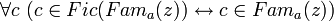 ~ \forall c \ (c \in Fic(Fam_a(z)) \leftrightarrow c \in Fam_a(z))