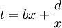 t=bx+\frac{d}{x}