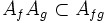 A_f A_g \subset A_{fg}