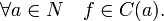 \forall a \in N\quad f\in C(a).
