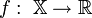 f:\;\mathbb{X}\to\mathbb{R}