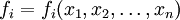 f_i = f_i(x_1, x_2, \ldots, x_n)
