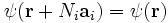  \psi(\bold{r}+N_i \bold{a}_i)=\psi(\bold{r}) 