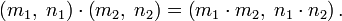 \left(m_1,\;n_1\right)\cdot\left(m_2,\;n_2\right) = \left(m_1\cdot m_2,\;n_1 \cdot n_2\right).
